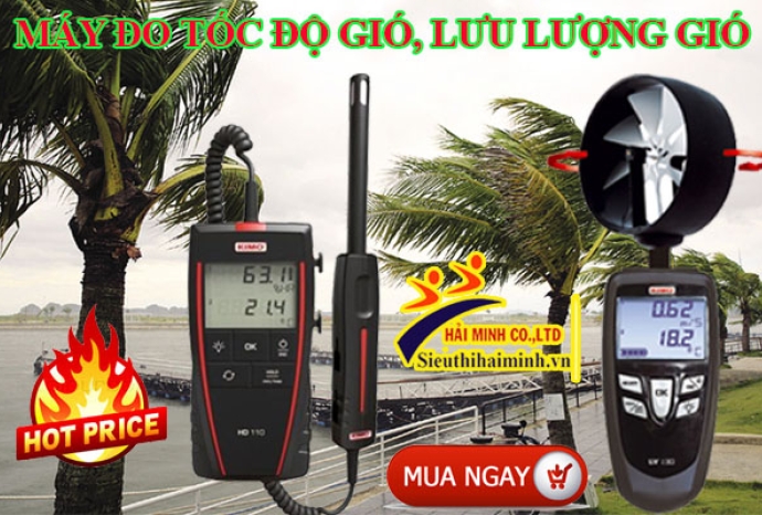 Kiểm soát sức mạnh của gió cùng máy đo tốc độ gió cầm tay