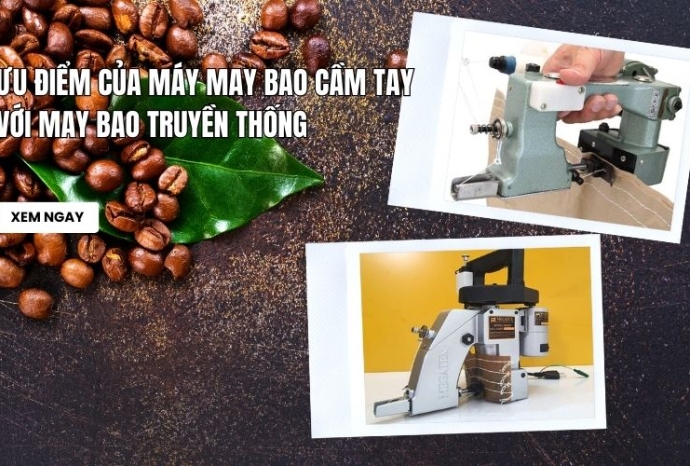 Ưu điểm của máy may bao cầm tay với may bao truyền thống