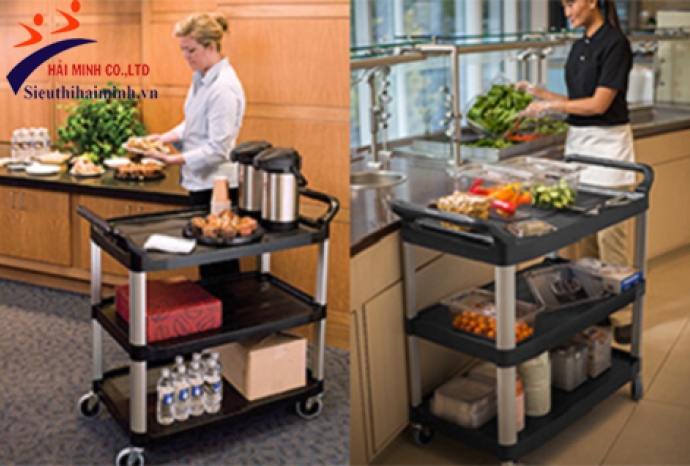3 model xe đẩy hàng 2 tầng cực chất cho nhà hàng khách sạn