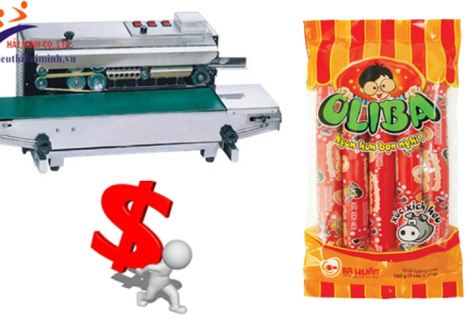 Báo giá máy hàn miệng túi liên tục để đóng gói xúc xích, lạp xưởng