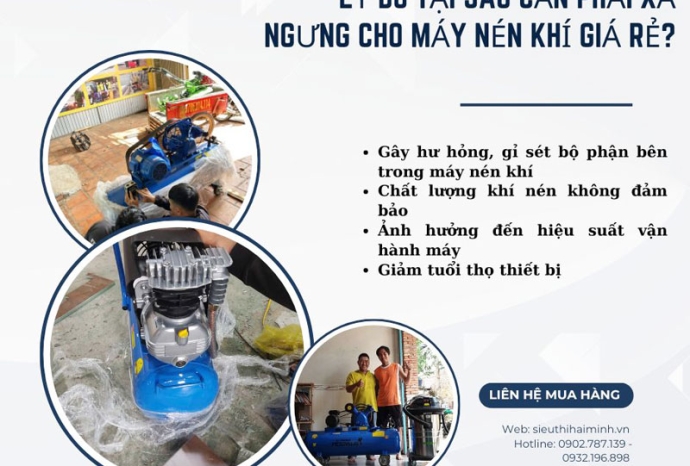 Lý do tại sao cần phải xả ngưng cho máy nén khí giá rẻ?