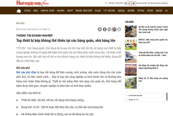 Huengaynay.vn | Thiết bị bếp không thể thiếu tại các hàng quán, nhà hàng lớn