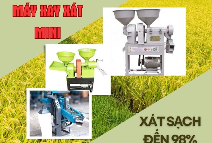 Máy xát gạo mini gia đình xát sạch đến 98%