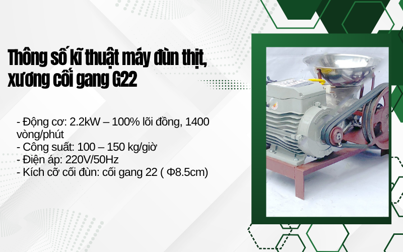 Máy đùn thịt, xương cối gang G22