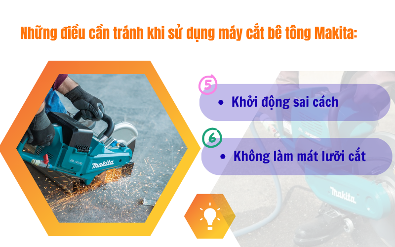 Những điều cần tránh khi sử dụng máy cắt bê tông makita