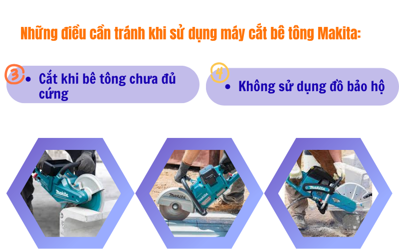 Những điều cần tránh khi sử dụng máy cắt bê tông makita