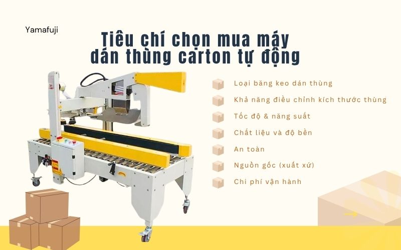 Tiêu chí chọn mua máy dán thùng carton tự động 