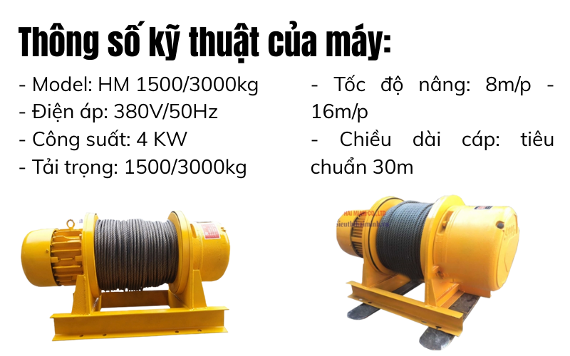 Máy tời điện đa năng HM 1500/3000kg