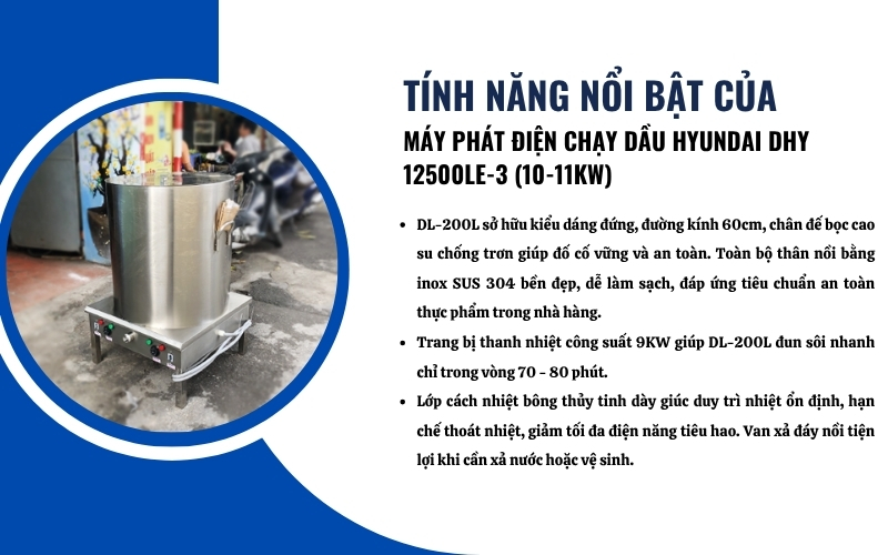 Đặc điểm và tính năng nổi bật của nồi nấu phở điện liền nồi DL-200L