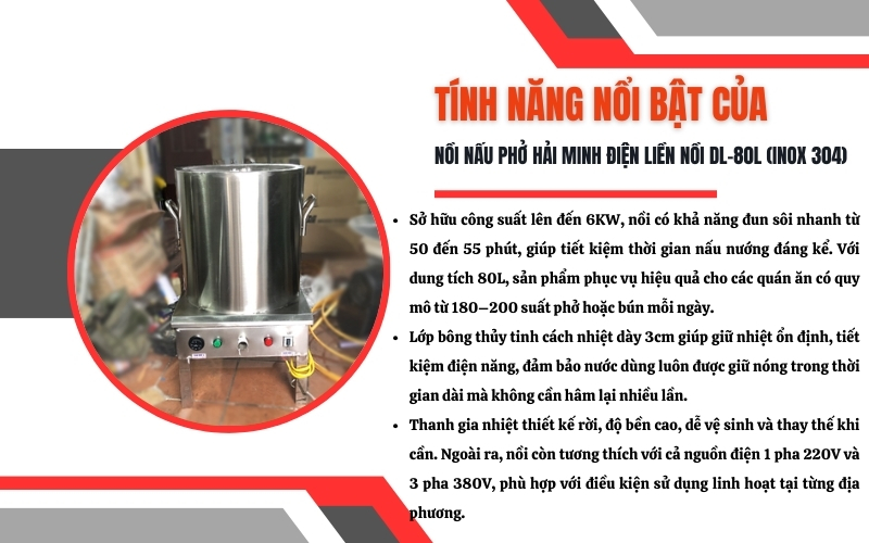 Tính năng nổi bật của nồi nấu phở điện DL-80L