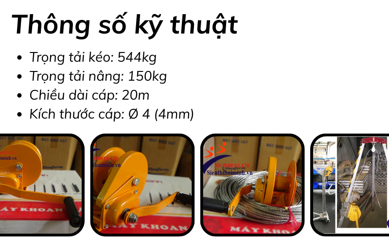 Tời quay tay Yamafuji HW-1200LBS