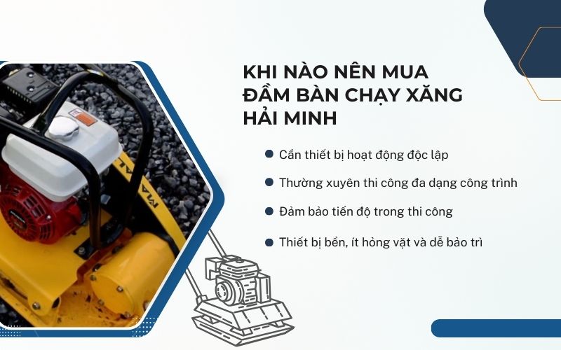 Khi nào nên mua đầm bàn chạy xăng Hải Minh