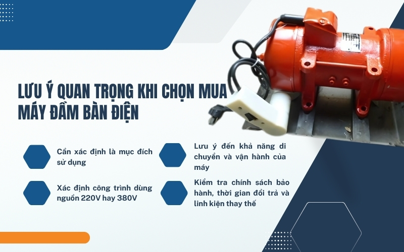 Lưu ý quan trọng khi chọn mua máy đầm bàn điện