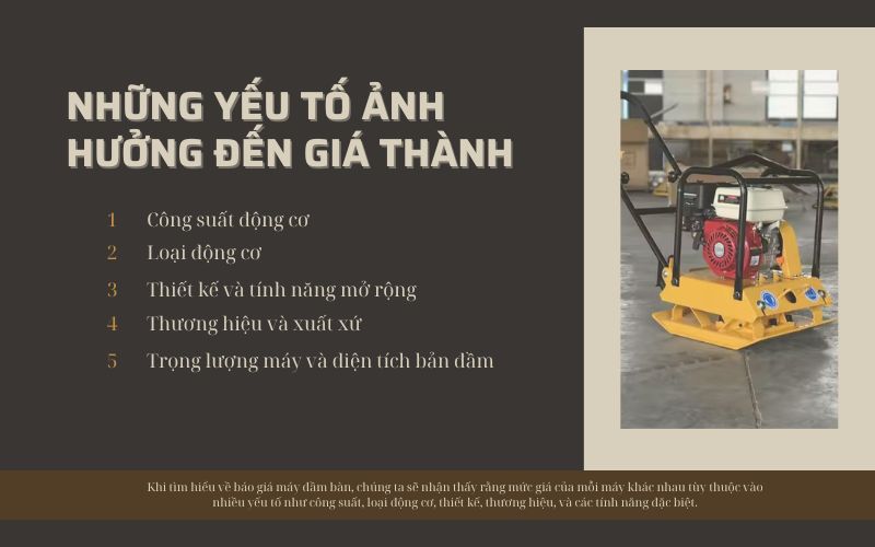 Những yếu tố ảnh hưởng đến giá thành