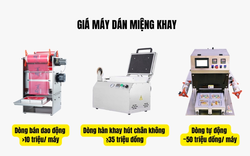 Giá máy dán miệng khay