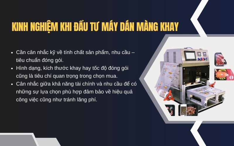 Kinh nghiệm khi đầu tư máy dán màng khay