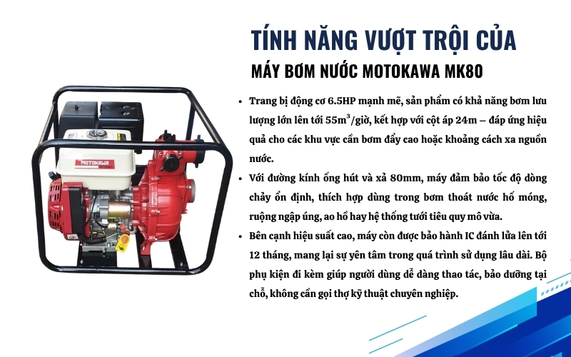 Tính năng nổi bật của máy bơm nước xăng 6.5HP