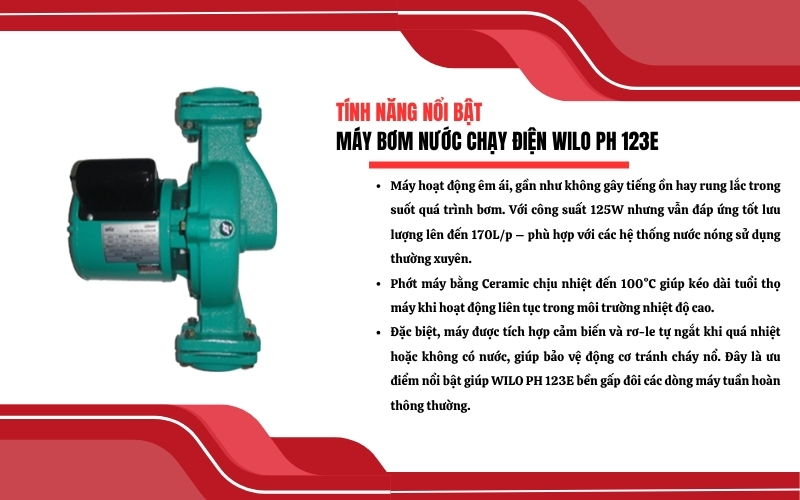 Tính năng nổi bật của máy bơm nước WILO PH 123E