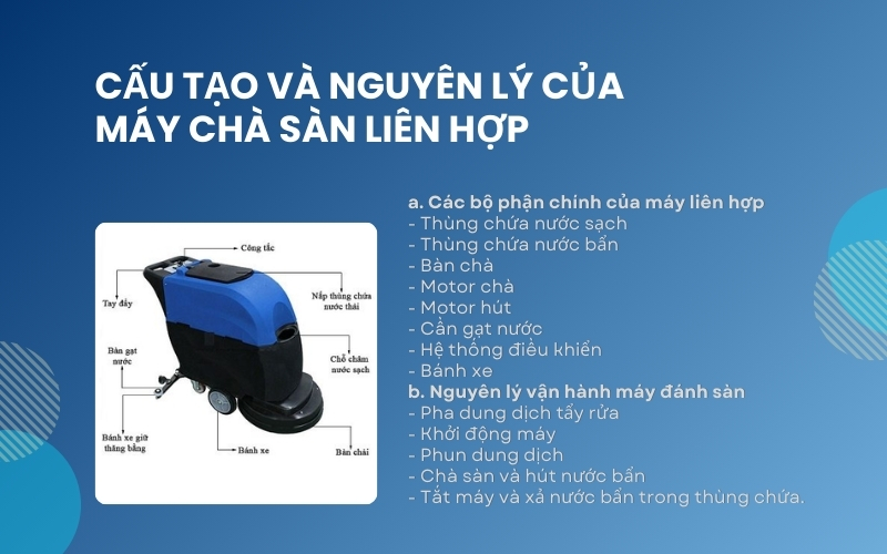 Cấu tạo và nguyên lý của máy chà sàn liên hợp