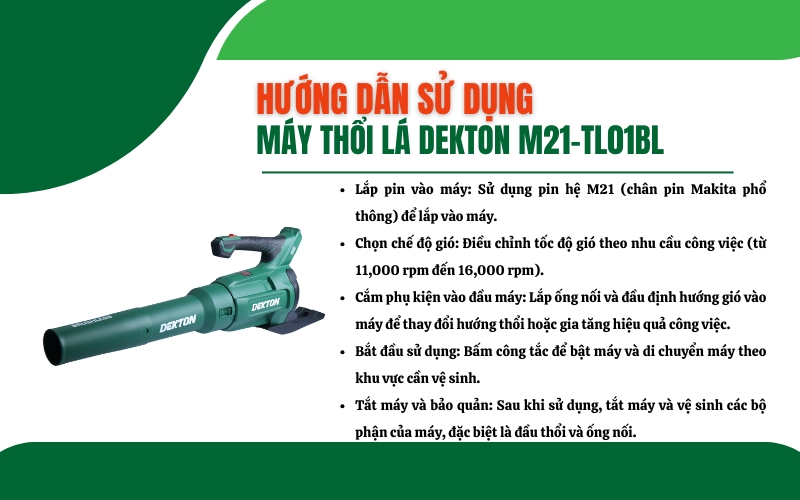 Hướng dẫn sử dụng máy thổi lá Dekton M21-TL01BL