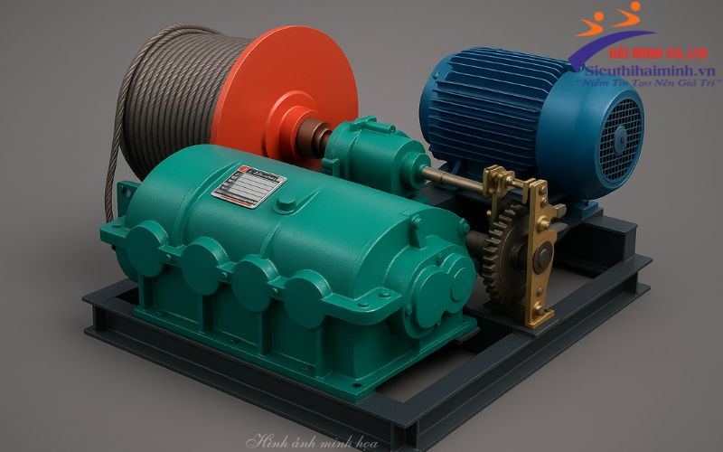 Máy Tời Kéo Mặt Đất 5 Tấn HM JK5 (Phanh Thủy Lực - Chưa Cáp, Tủ)