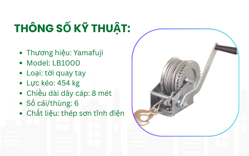 Tời quay tay Yamafuji LB1000