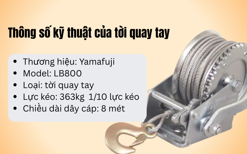 Tời quay tay Yamafuji LB800