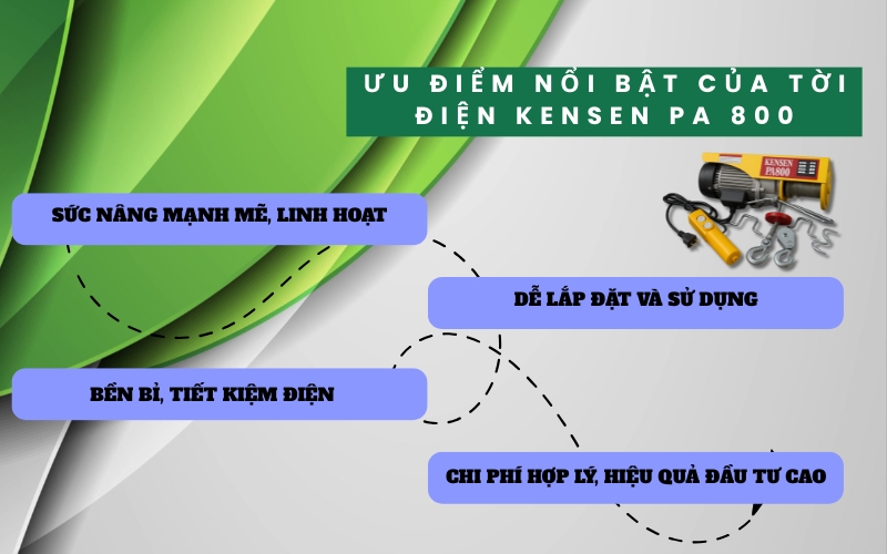 Ưu điểm nổi bật của tời điện KENSEN PA 800