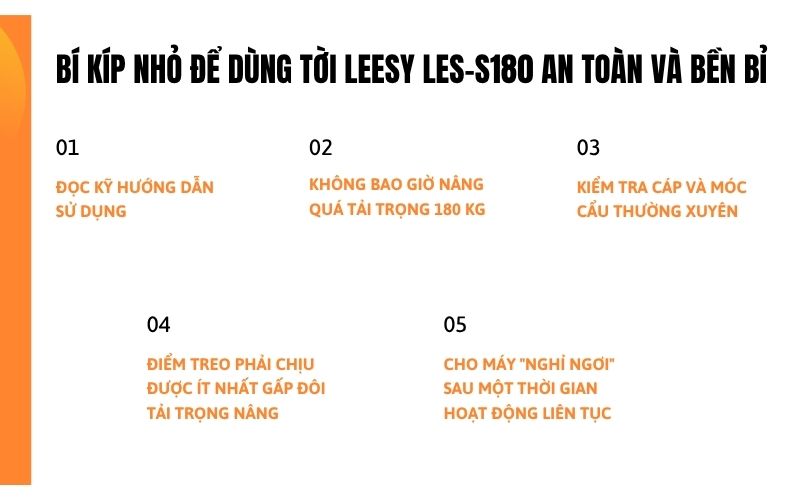 Bí Kíp Sử Dụng Tời Leesy LES-S180 An Toàn và Bền Bỉ