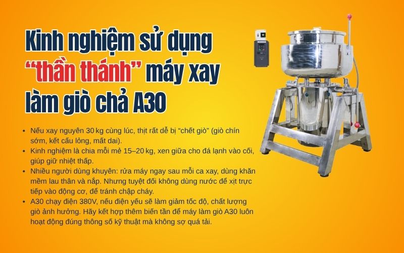 Kinh nghiệm sử dụng “thần thánh” máy xay làm giò chả A30