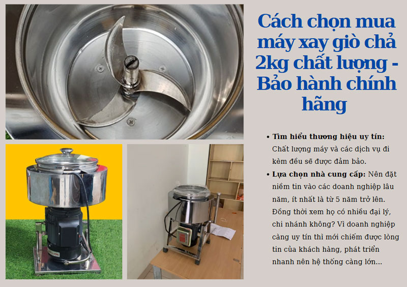 Cách chọn mua máy xay giò chả 2kg chất lượng - Bảo hành chính hãng 