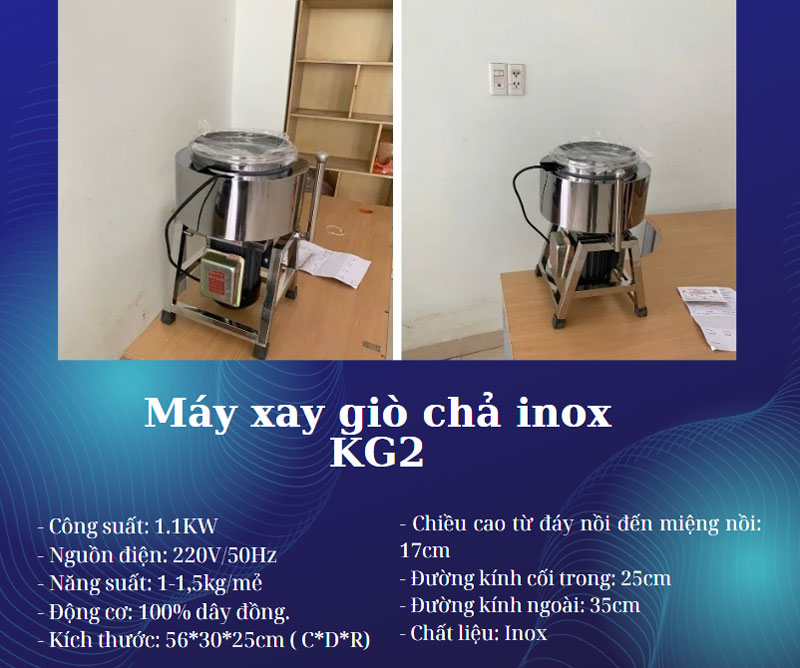 Máy xay giò chả gia đình inox KG2