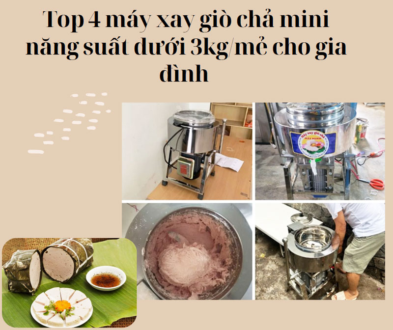 Top 4 máy xay giò chả mini năng suất dưới 3kg/mẻ cho gia đình