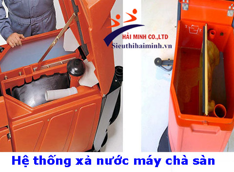 hệ thống xả nước của máy chà sàn