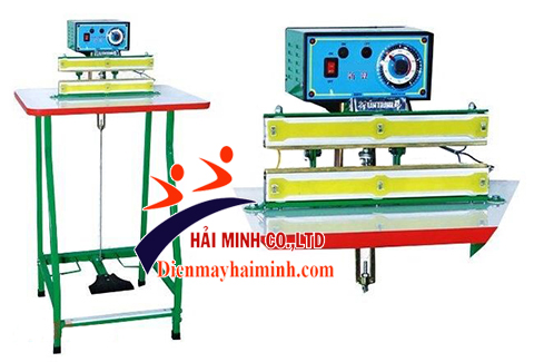 Giá máy hàn miệng túi dập chân má đồng với đường hàn 40cm