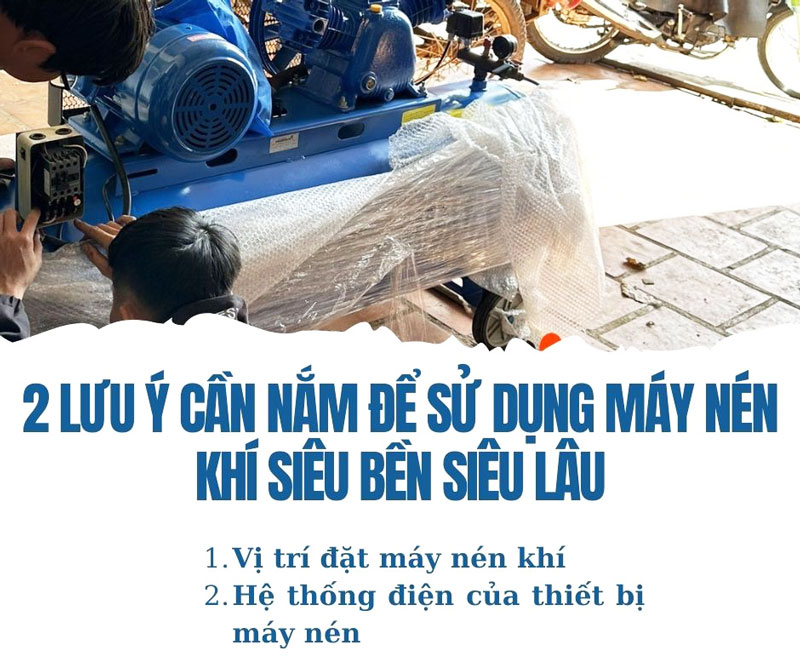 Lưu ý cần biết khi sử dụng máy nén khí 