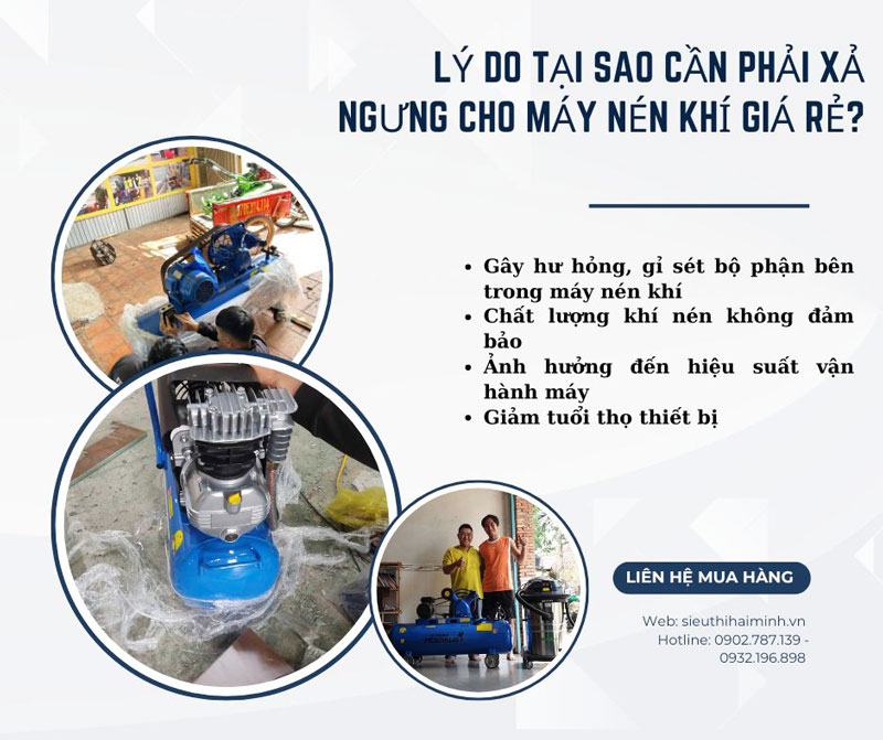 Lý do tại sao cần phải xả ngưng cho máy nén khí giá rẻ?