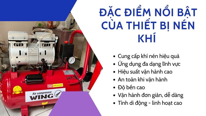 Đặc điểm nổi bật của thiết bị nén khí 