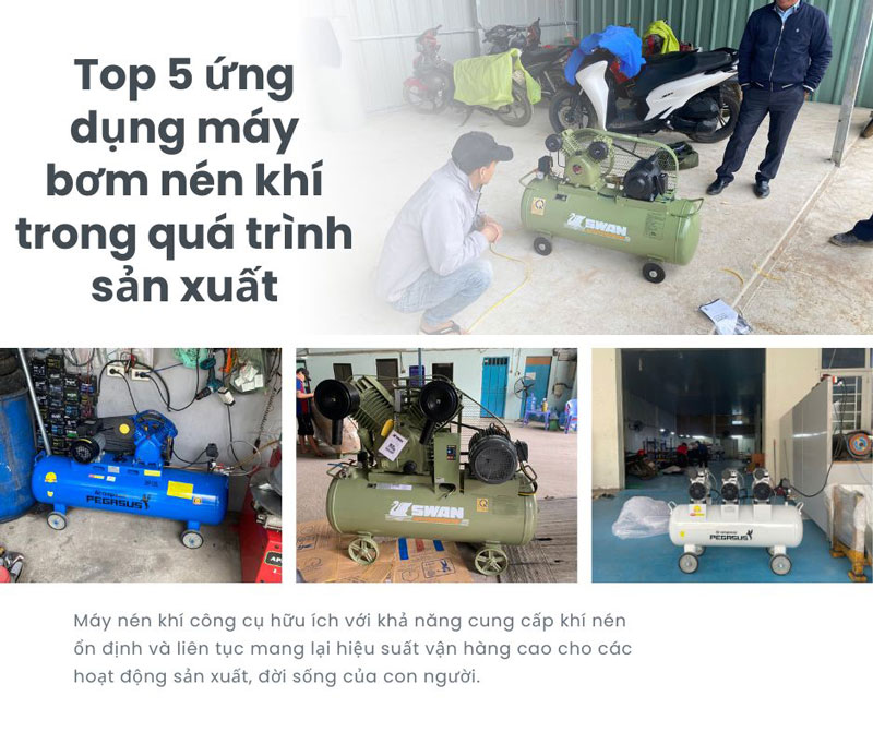 Top 5 ứng dụng máy bơm nén khí trong quá trình sản xuất