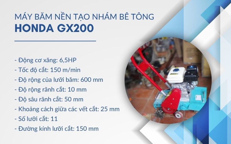 Máy băm nền tạo nhám bê tông Honda GX200