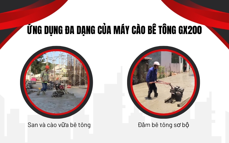 Ứng dụng đa dạng của Máy cào bê tông GX200