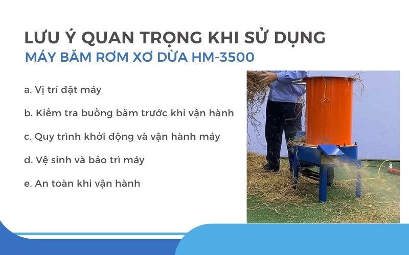 Lưu ý quan trọng khi sử dụng Máy băm rơm xơ dừa HM-3500