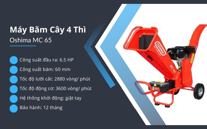 Máy Băm Cây 4 Thì Oshima MC 65