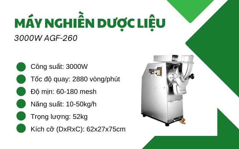 Máy nghiền dược liệu 3000W AGF-260