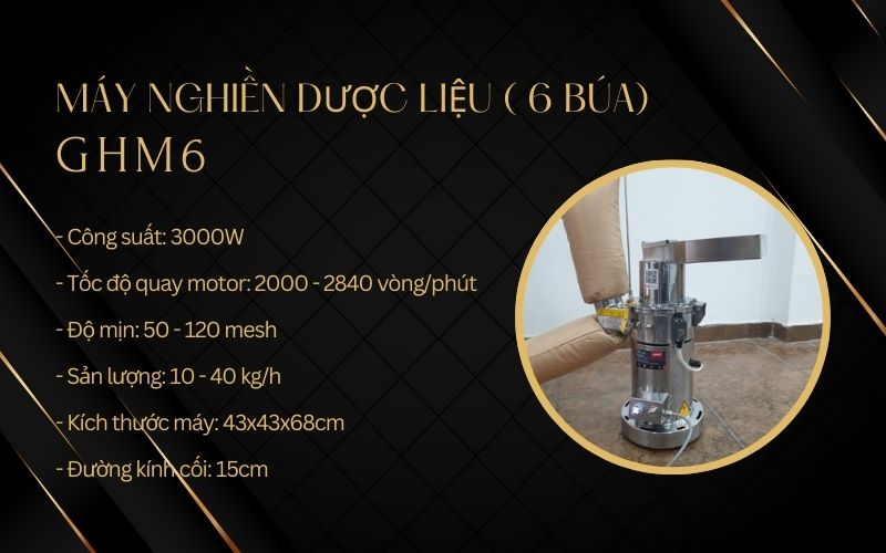 Máy nghiền dược liệu ( 6 búa) GHM6
