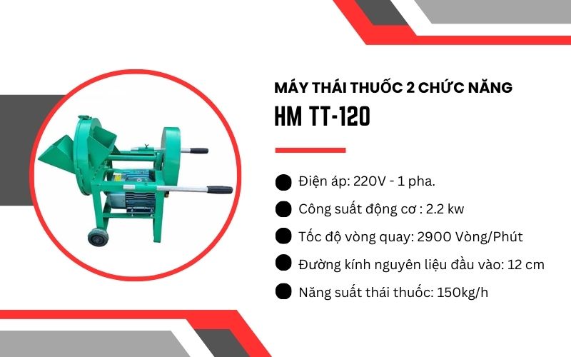 Máy thái thuốc 2 chức năng HM TT-120