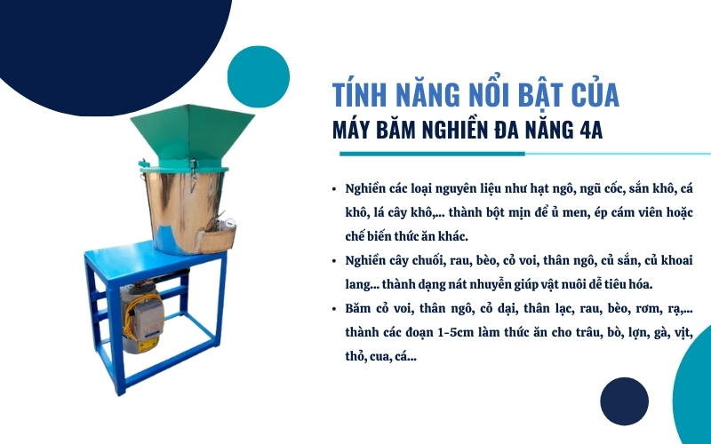 Tính năng nổi bật của máy băm nghiền đa năng 4A