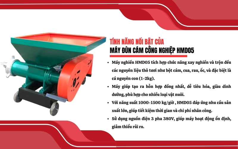 Tính năng nổi bật của máy đùn cám công nghiệp HMD05