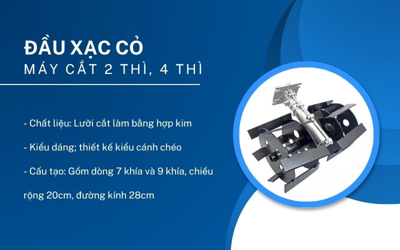 Đầu xạc cỏ máy cắt 2 thì, 4 thì