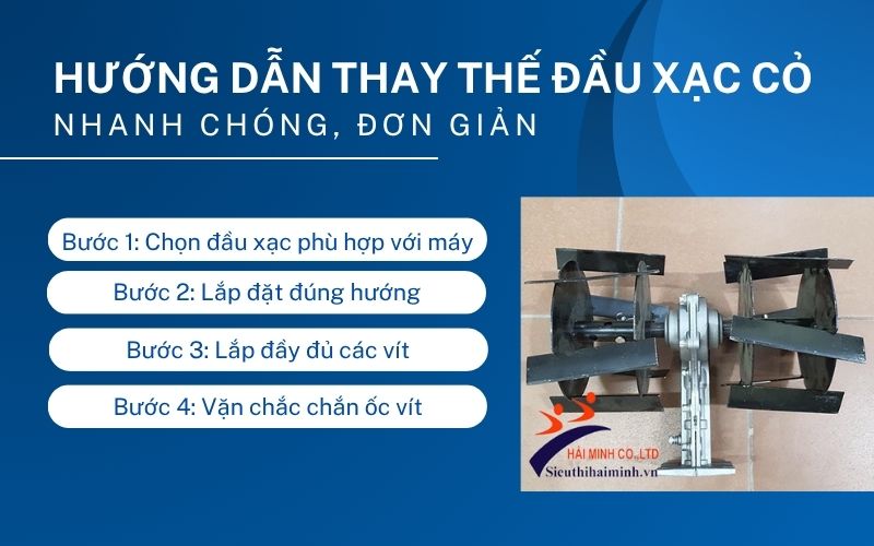 Hướng dẫn thay thế đầu xạc cỏ nhanh chóng, đơn giản